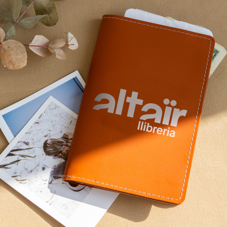 funda para el pasaporte de cuero reciclado personalizado con tu logotipo