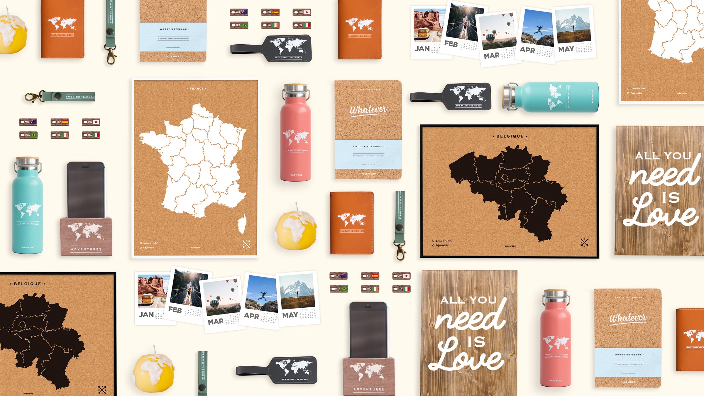 imagen cenital con multiple de productos que puedes personalizar