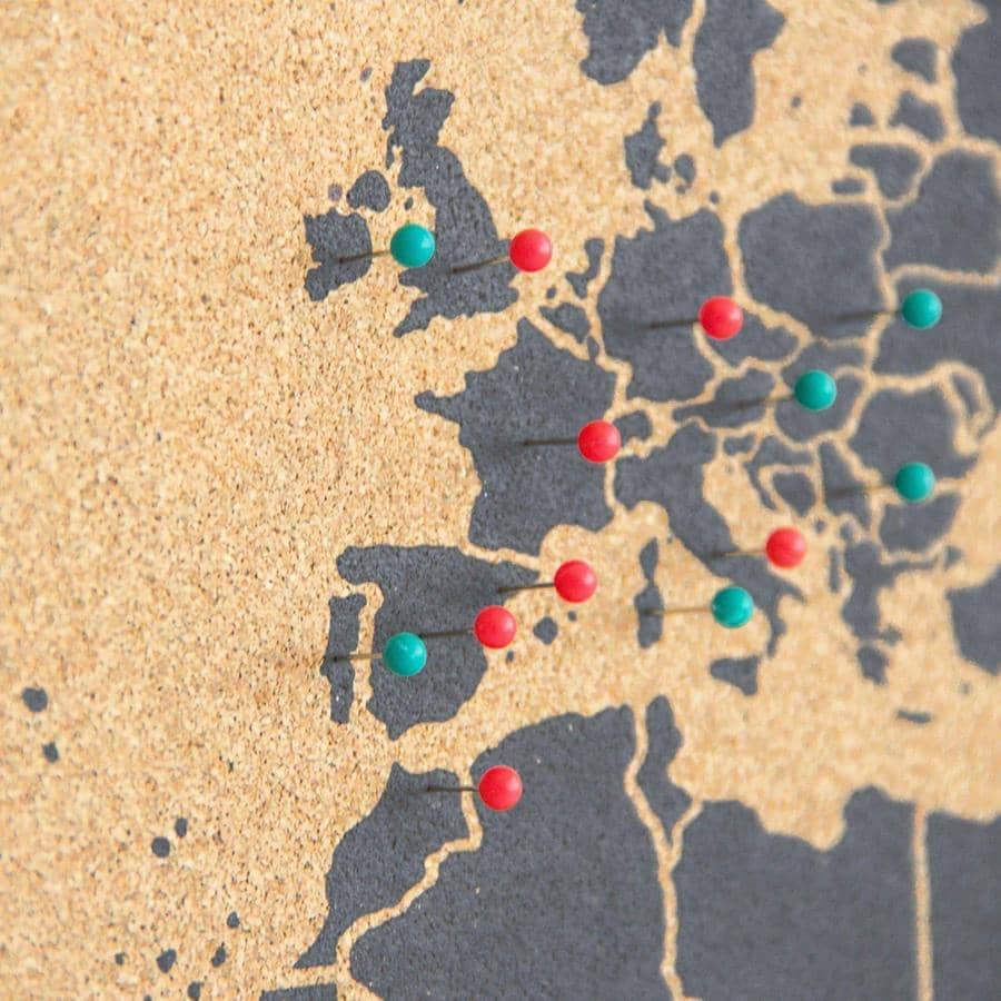 Mapamundi corcho - Woody Map Natural World - Misswood