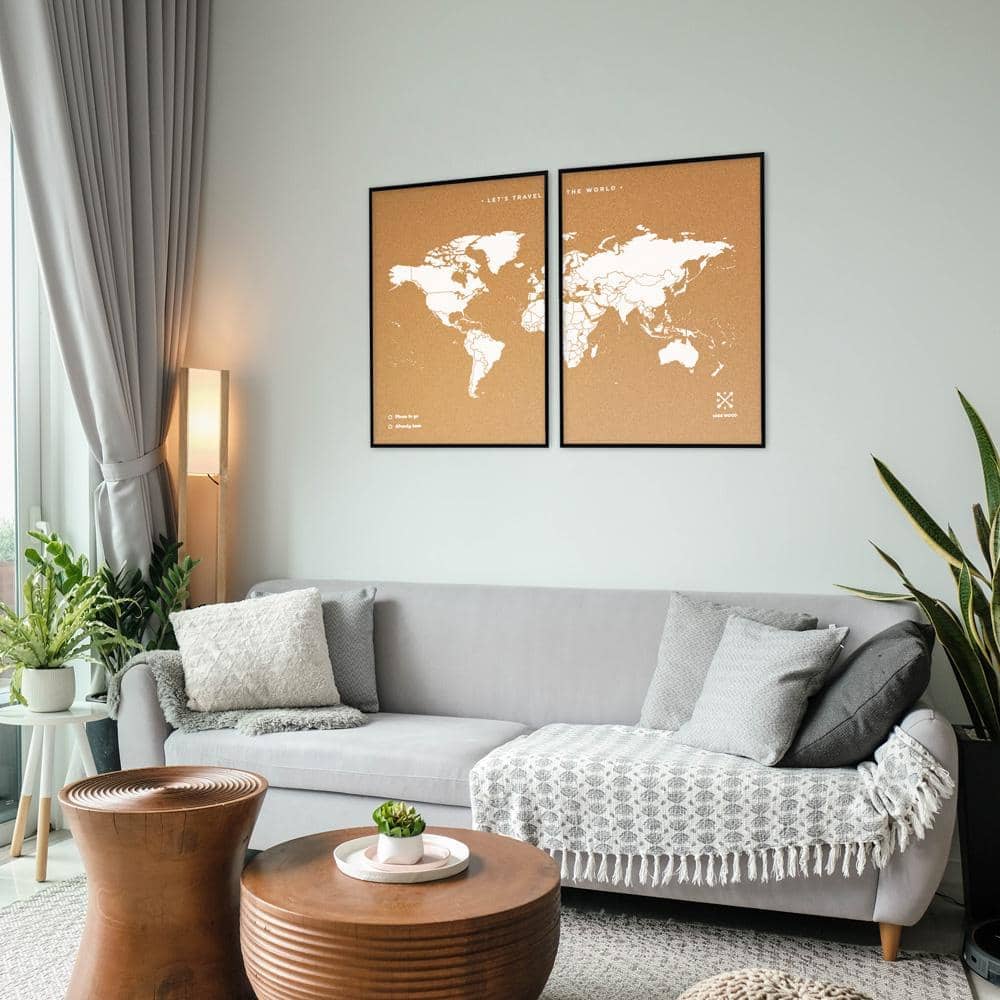 Mapamundi corcho - Woody Map Natural World - Misswood