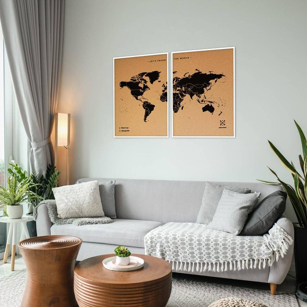 Mapamundi corcho - Woody Map Natural World - Misswood