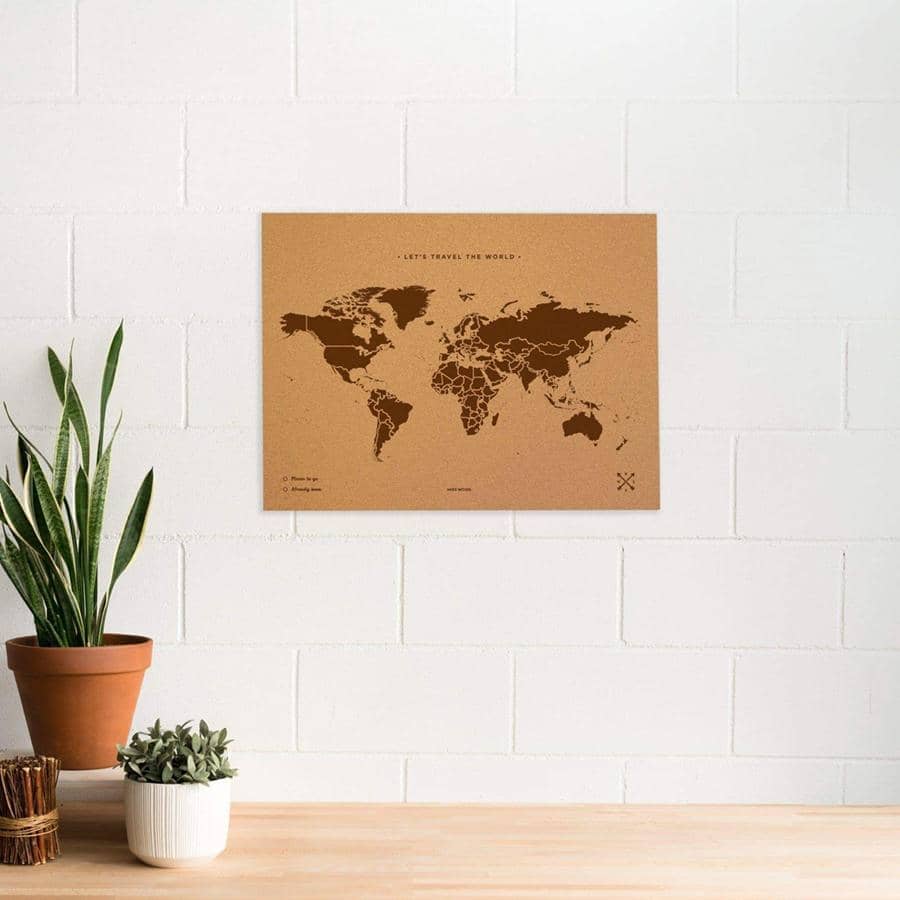 Mapamundi corcho - Woody Map Natural World - Misswood