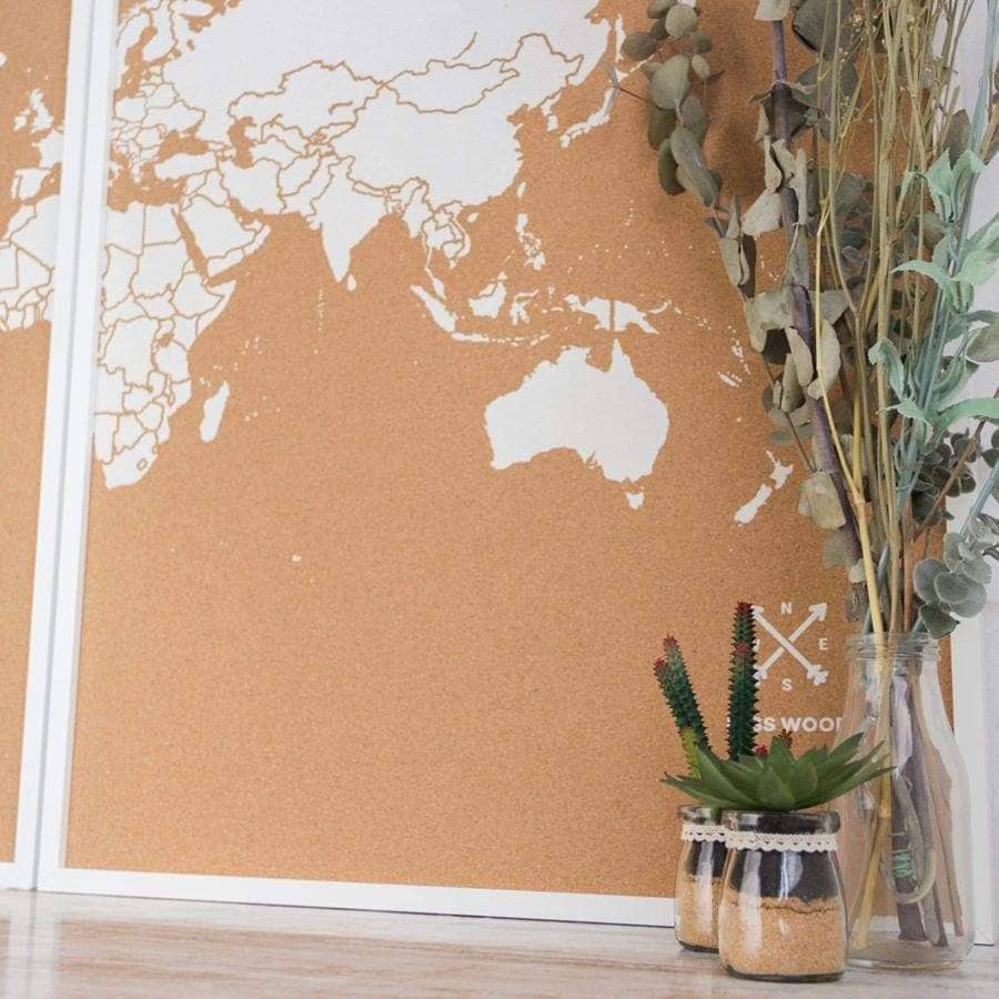 Mapamundi corcho - Woody Map Natural World - Misswood