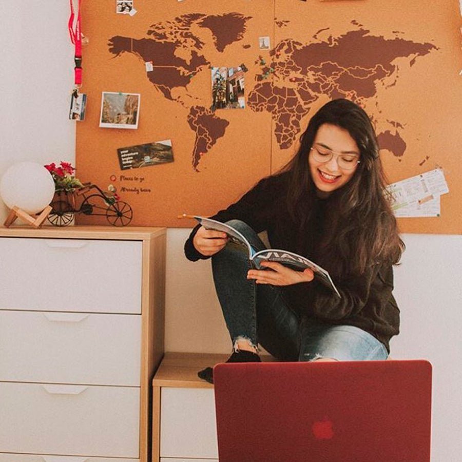 Mapamundi corcho - Woody Map Natural World - Misswood