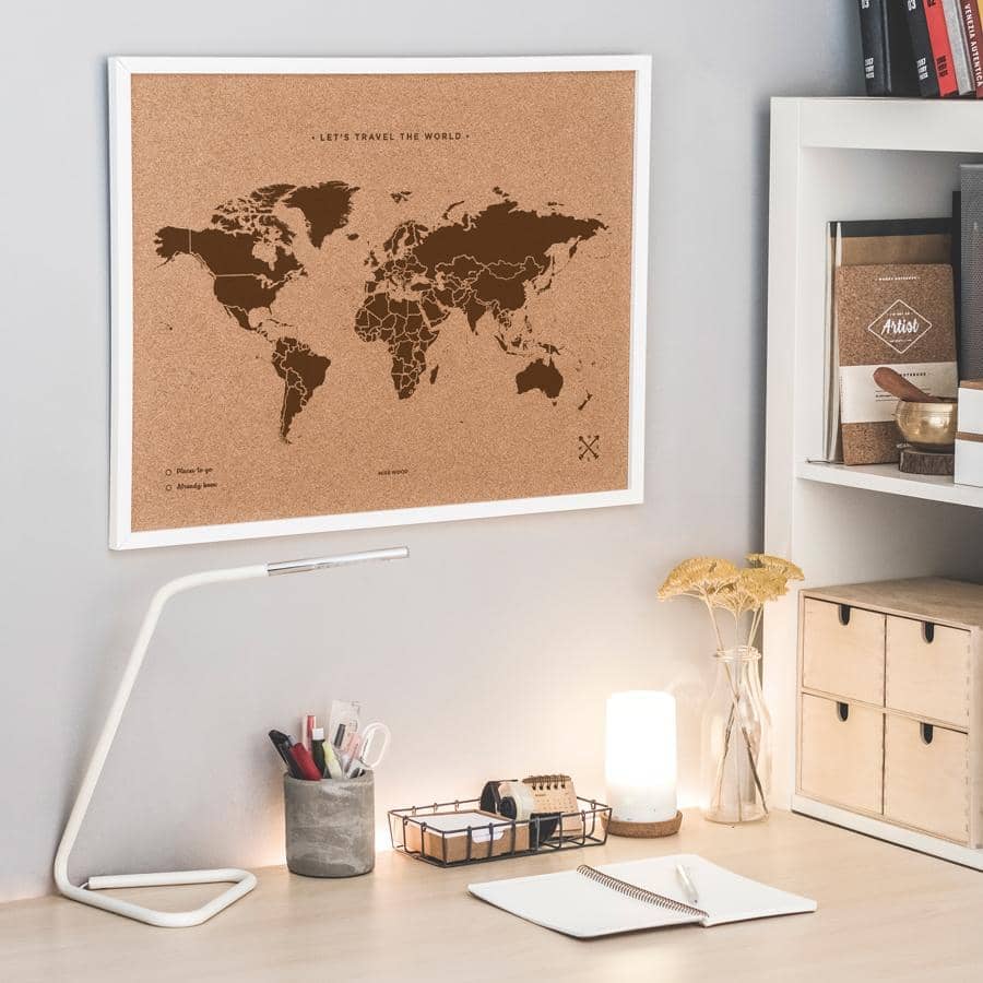 Mapamundi corcho - Woody Map Natural World - Misswood