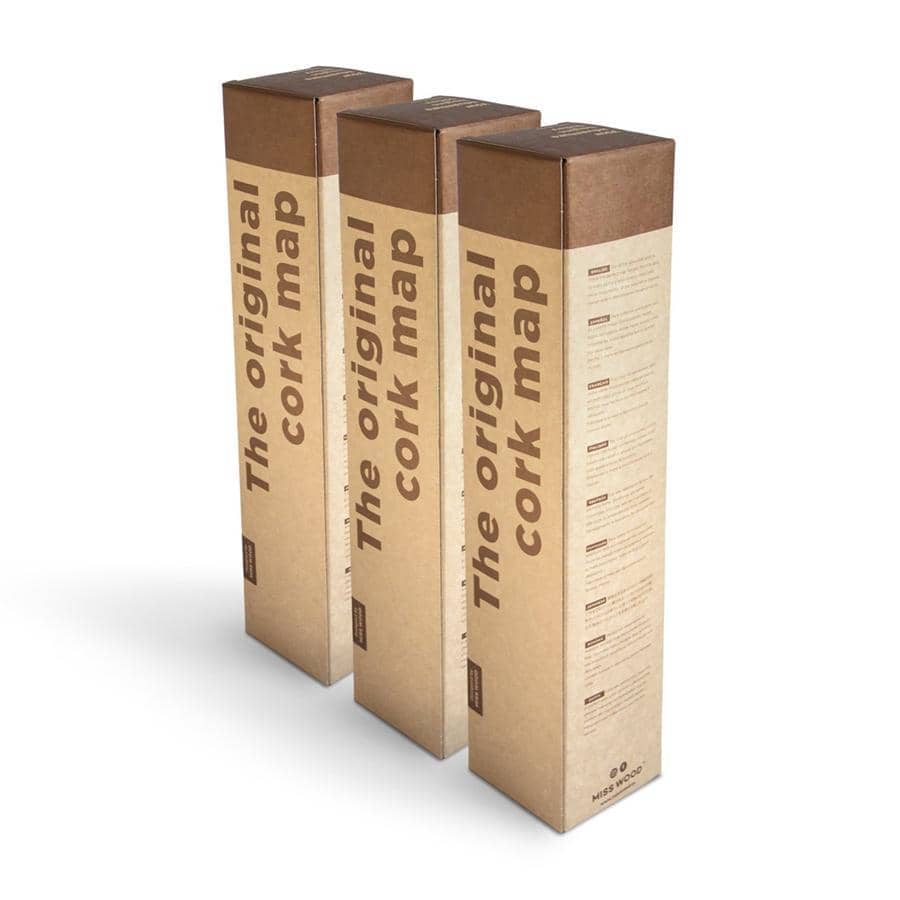 Mapamundi corcho - Woody Map Natural World - Misswood