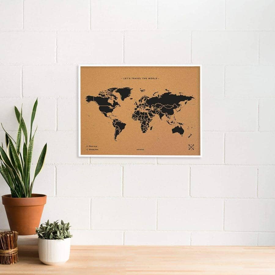 Mapamundi corcho - Woody Map Natural World - Misswood