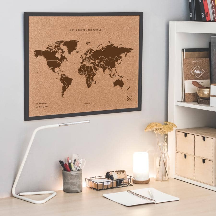 Mapamundi corcho - Woody Map Natural World - Misswood