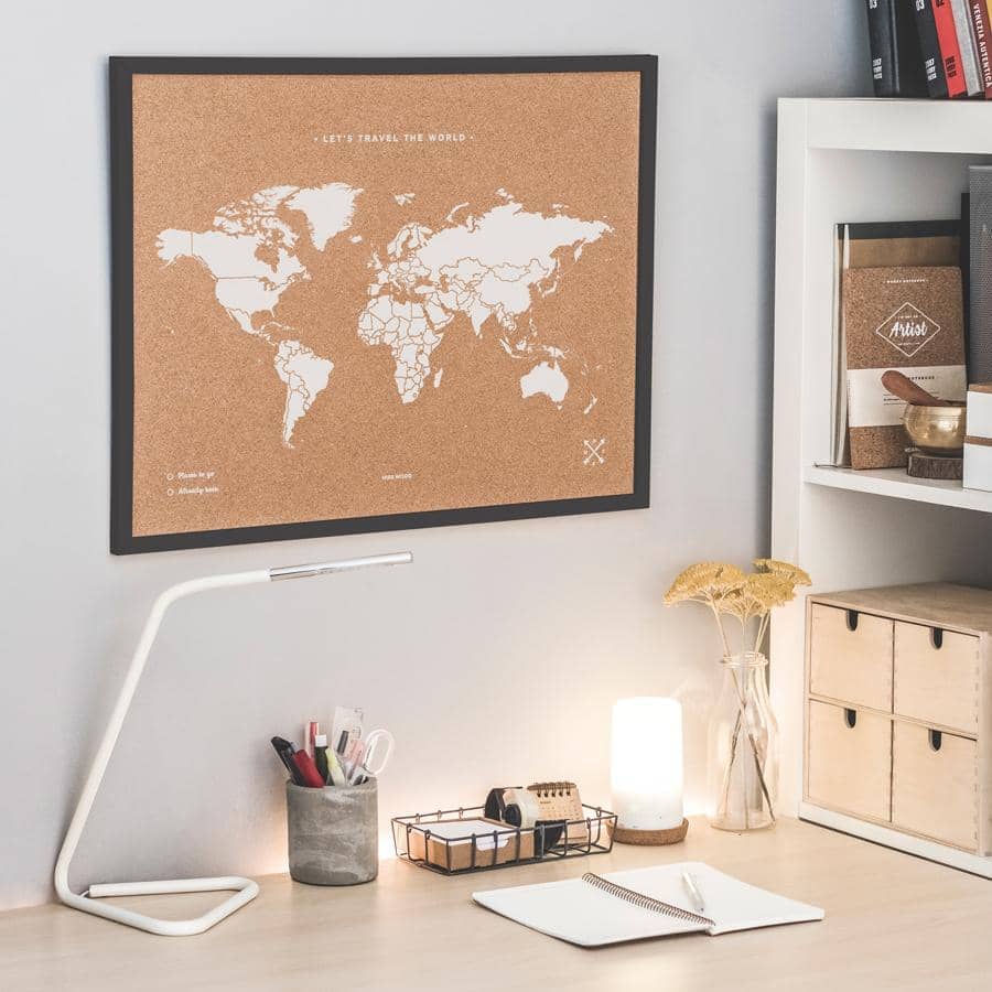 Mapamundi corcho - Woody Map Natural World - Misswood