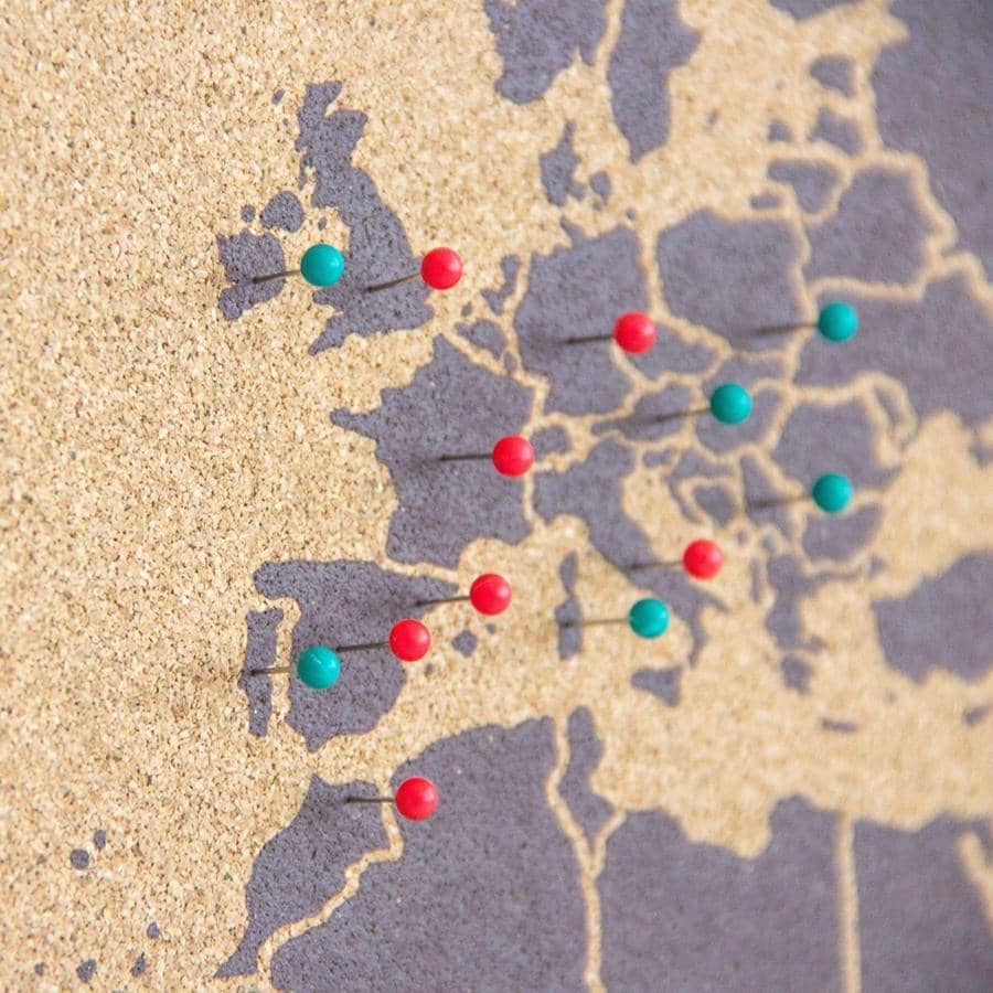 Mapamundi corcho - Woody Map Natural World - Misswood