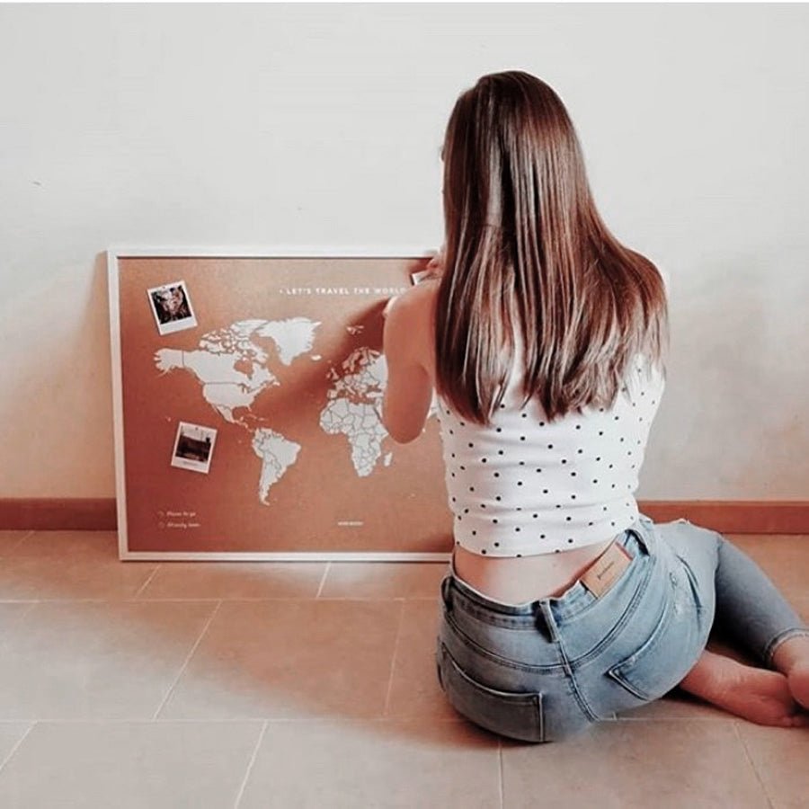 Mapamundi corcho - Woody Map Natural World - Misswood