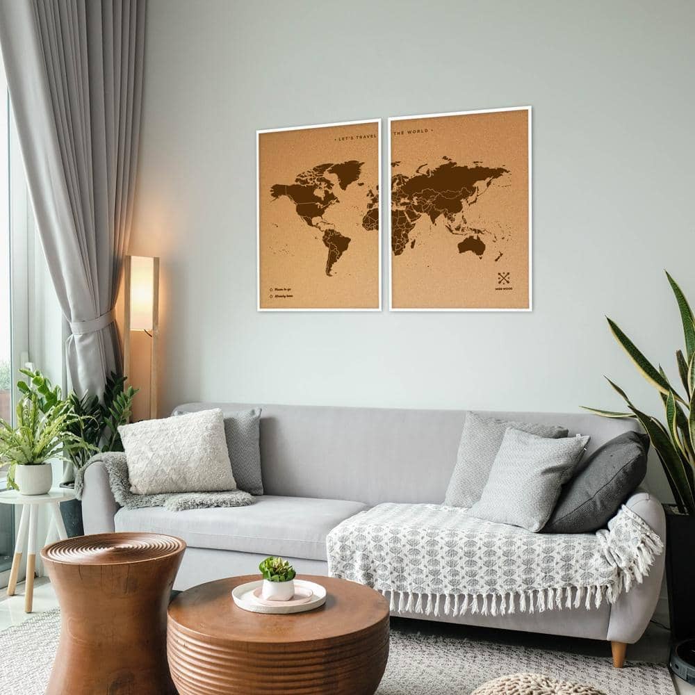 Mapamundi corcho - Woody Map Natural World - Misswood