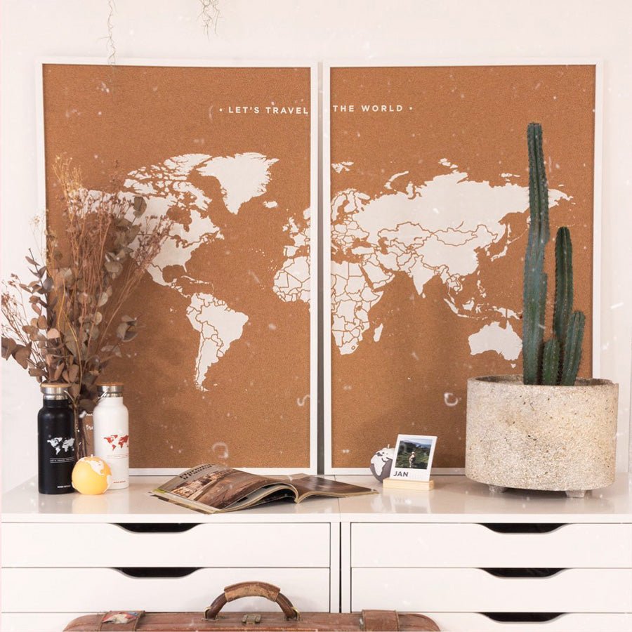 Mapamundi corcho - Woody Map Natural World - Misswood