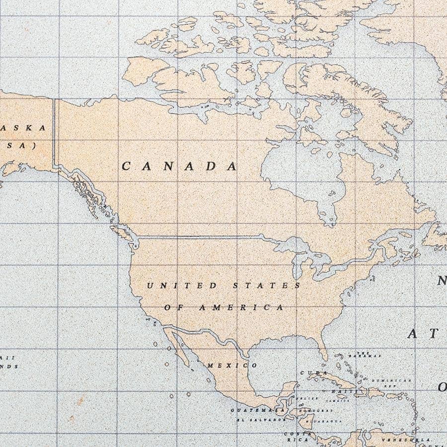 Mapamundi corcho - Woody Map Watercolor Vintage - Misswood