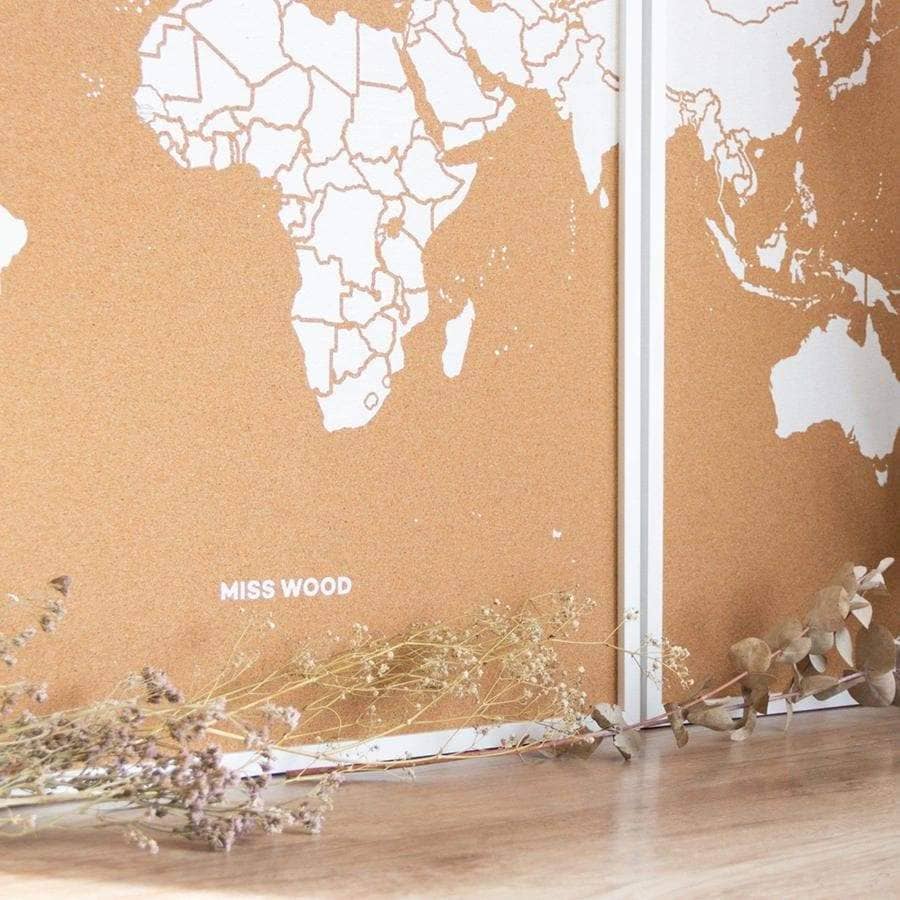 Mapamundi corcho - Woody Map Natural World----Misswood