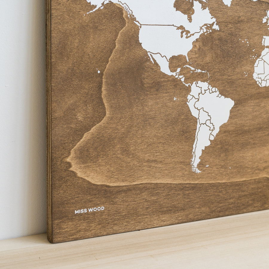 Mapamundi madera hierro CNC Plasma Worldmap wood iron