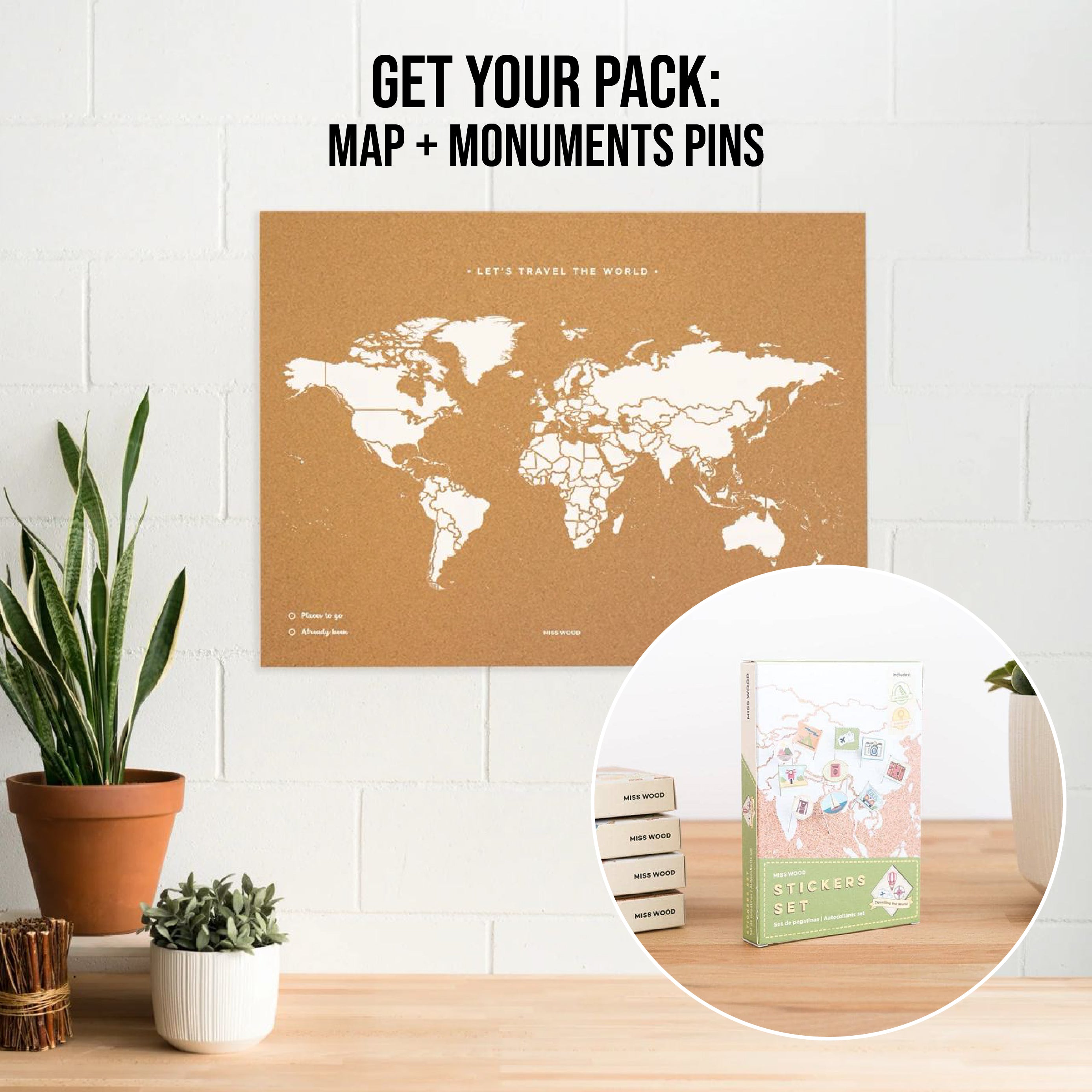 Pack mapamundi + Banderas decorativas----Misswood