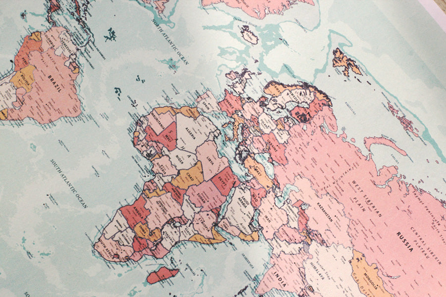 Poster de Mapa mundi. Láminas e ilustraciones de ciudades