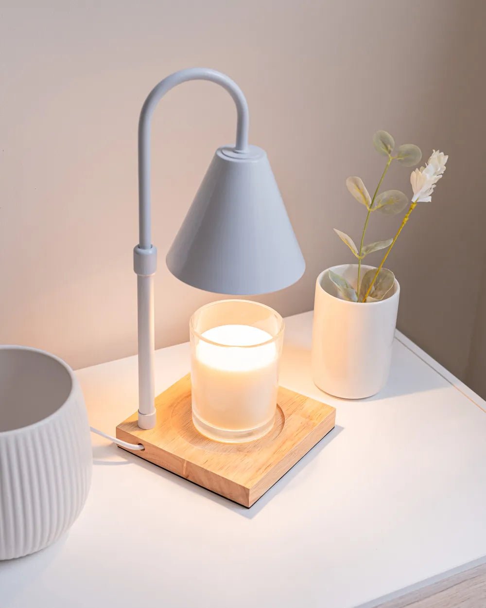 Lampara para velas - Blanco - Misswood