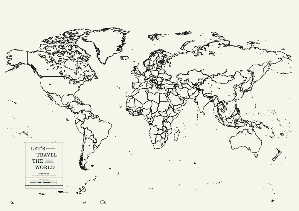 mapa del mundo mudo para descargar e imprimir tamaño a4. Perfecto para estudiar geografía y aprender el nombre de los países y capitales. Viene con las fonteras de cada región
