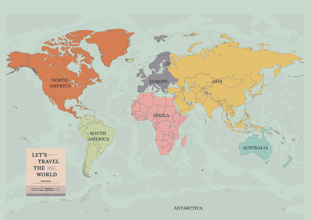 mapamundi con los continentes de colores ideal para imprimir gratis y aprender y estudiar