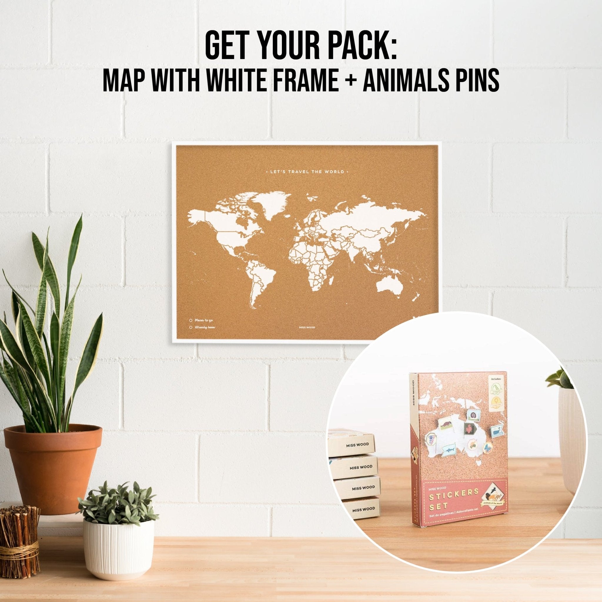 Pack mapamundi + Banderas decorativas - Misswood