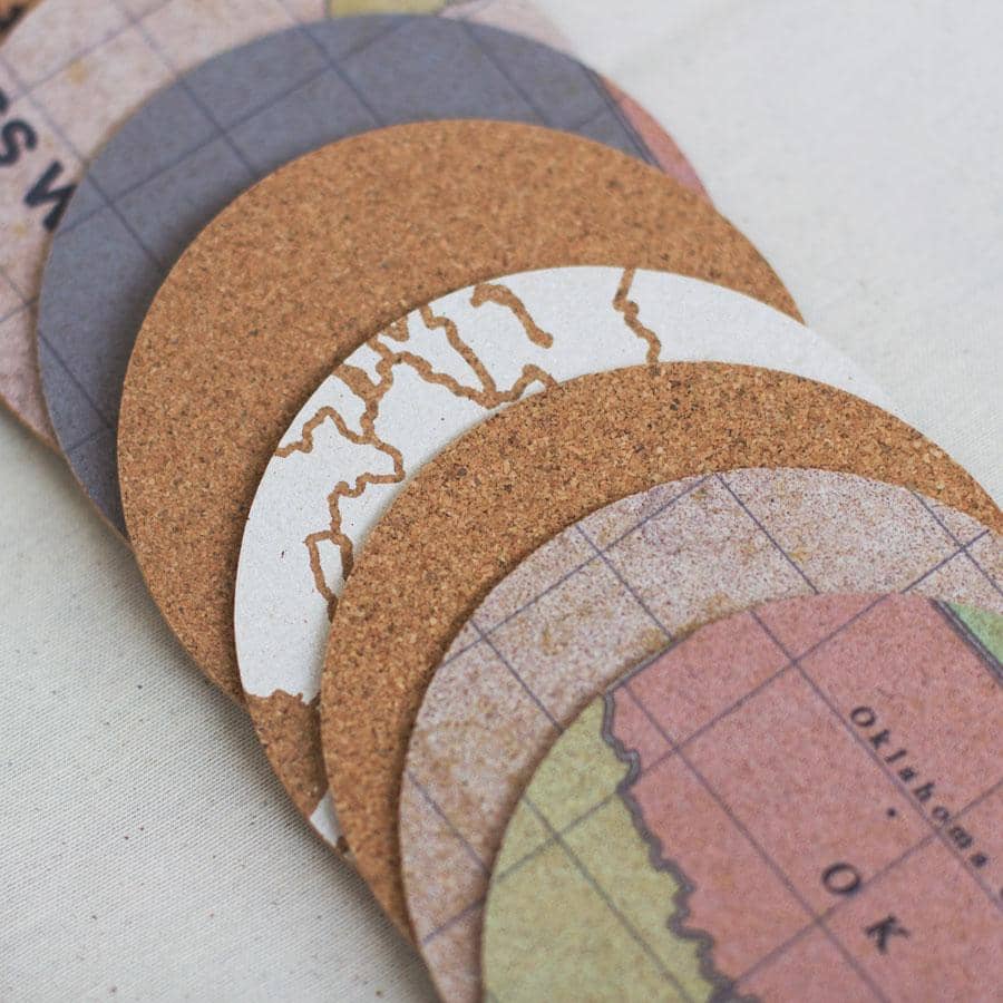 10 Posavasos de corcho Recuperados - Misswood