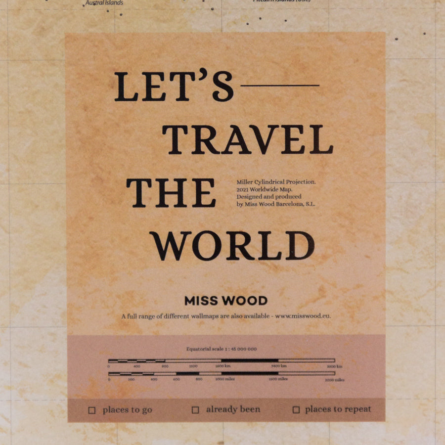 Lámina Mapamundi - Woody Map Poster----Misswood