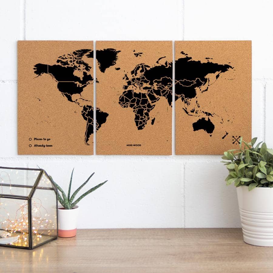 Mapa del mundo de corcho - Woody Map Natural Puzzle----Misswood