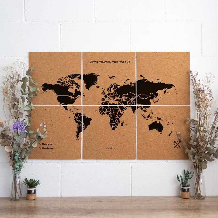 Mapa del mundo de corcho - Woody Map Natural Puzzle----Misswood