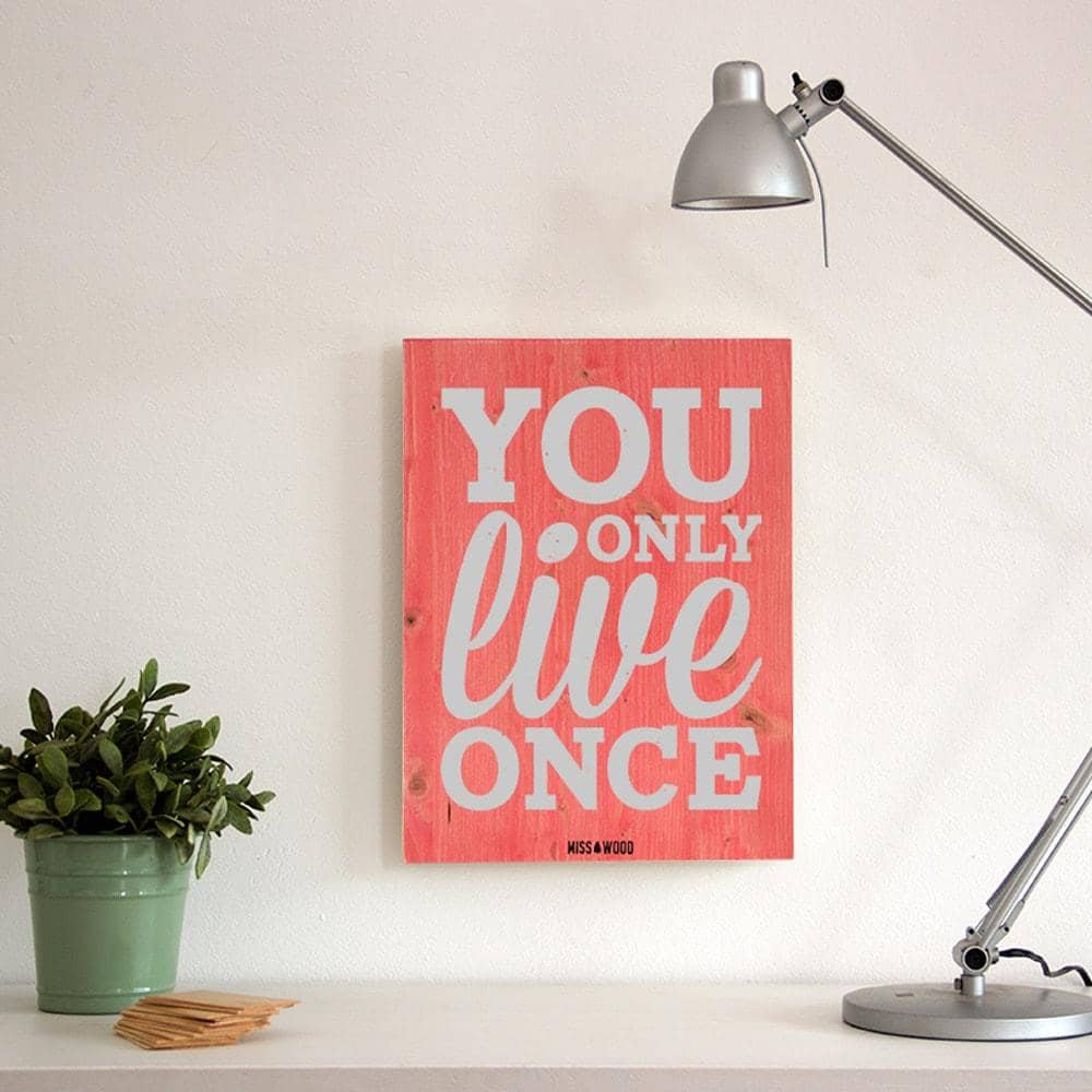 Cartel de Madera You only live once-30 x 40 cm / Rosa-30 x 40 cm-Rosa-Misswood
