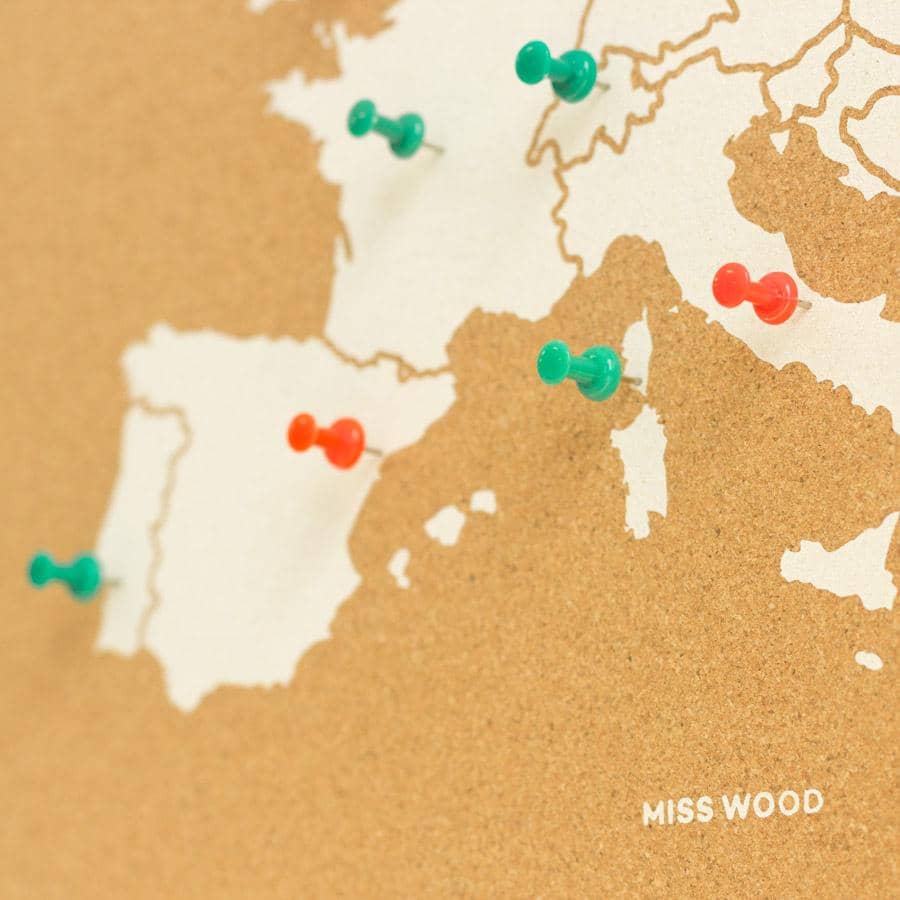 Mapa de corcho - Woody Map Natural Europa----Misswood