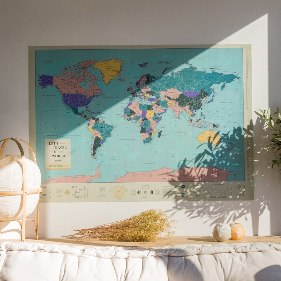 Lámina Mapamundi - Woody Map Poster - Misswood
