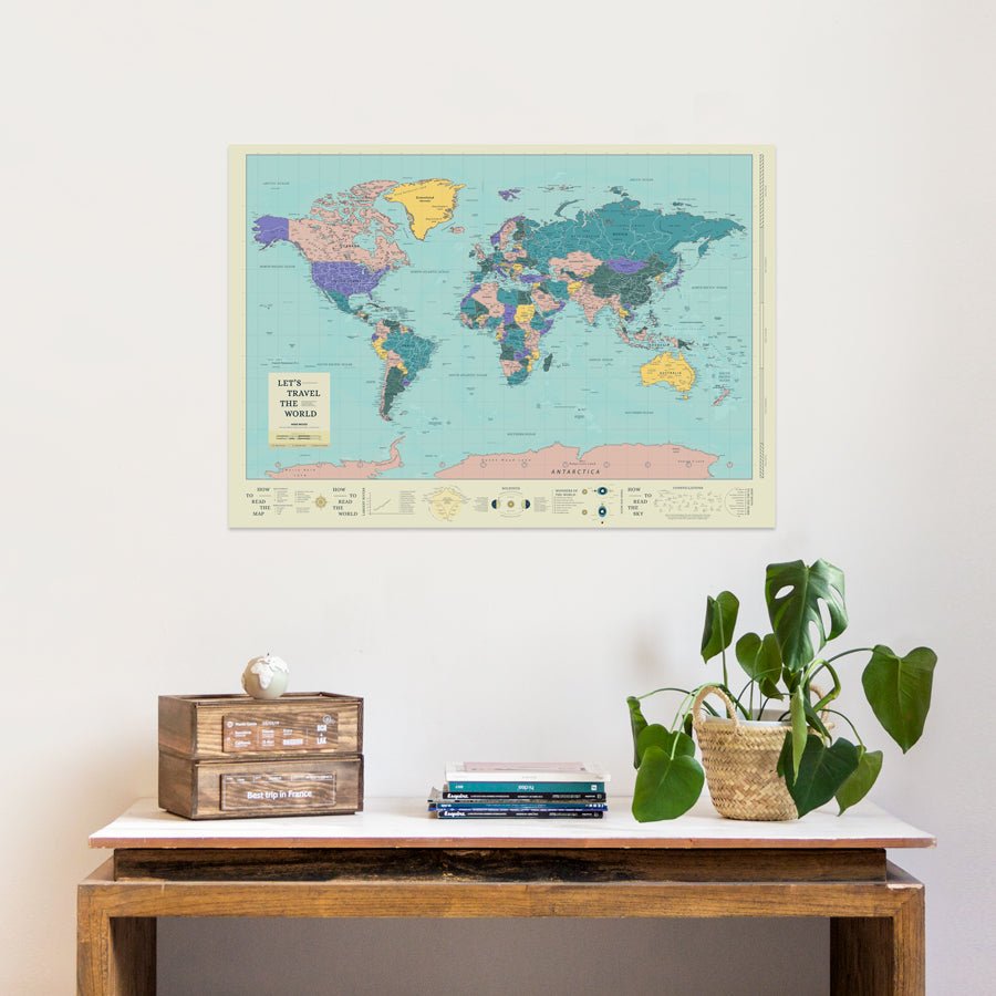 Lámina Mapamundi - Woody Map Poster - Misswood