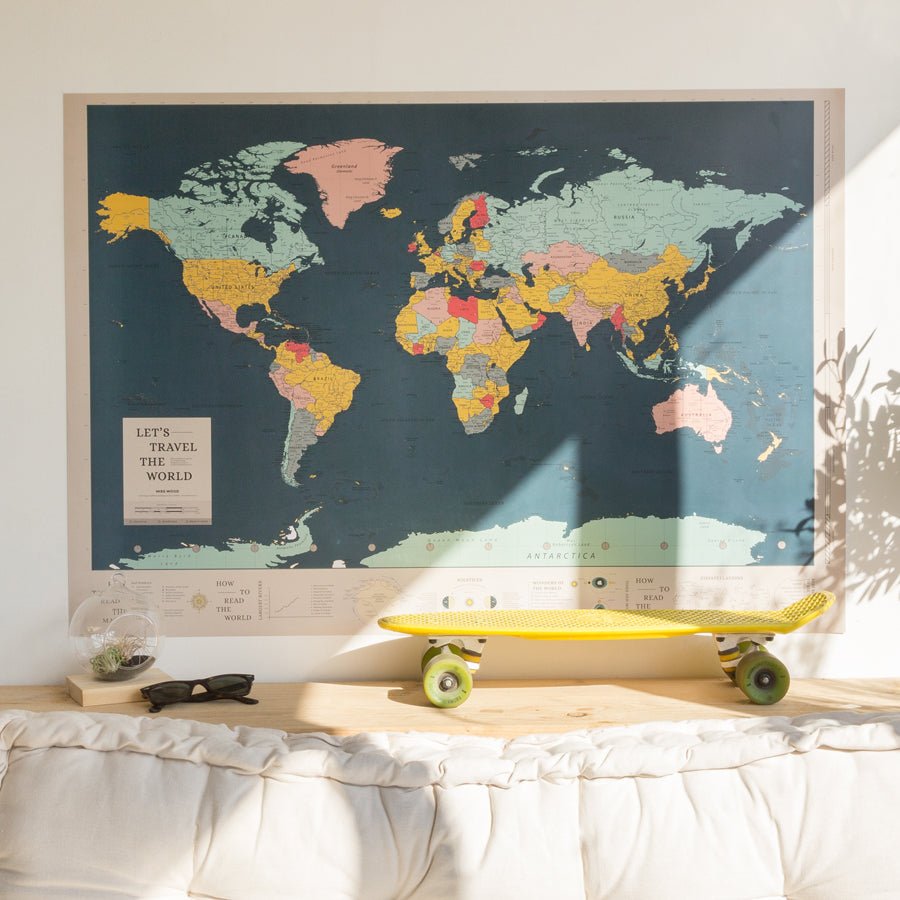 Lámina Mapamundi - Woody Map Poster - Misswood