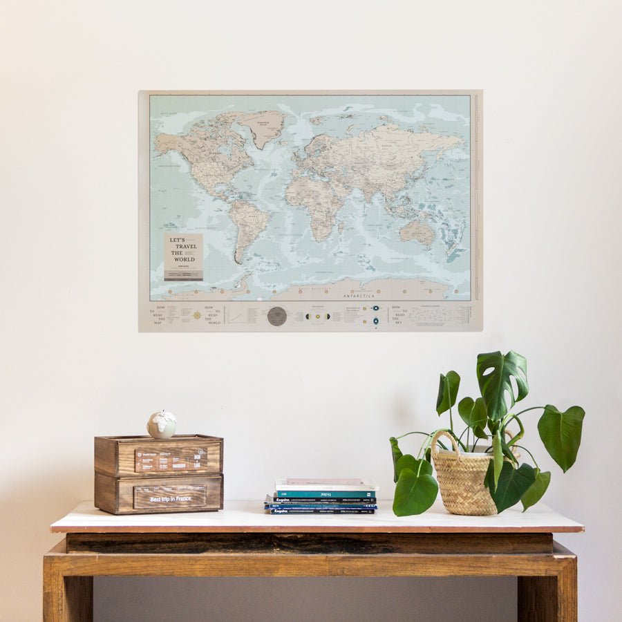 Lámina Mapamundi - Woody Map Poster - Misswood