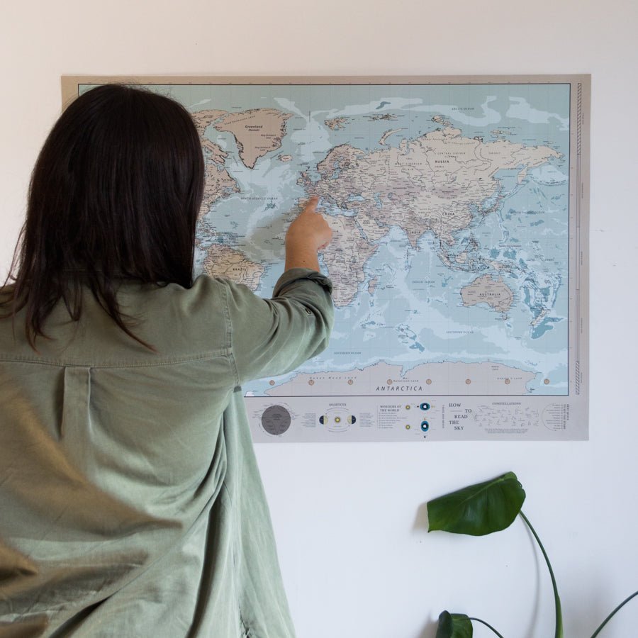 Lámina Mapamundi - Woody Map Poster - Misswood