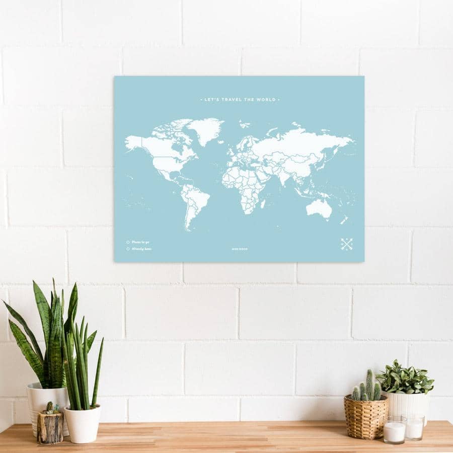 Mapa de corcho - Woody Map Colors Azul - Misswood