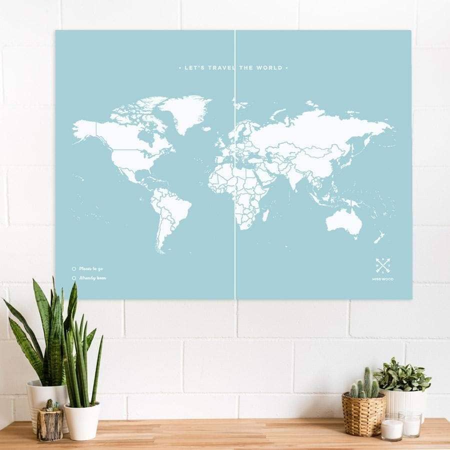 Mapa de corcho - Woody Map Colors Azul - Misswood