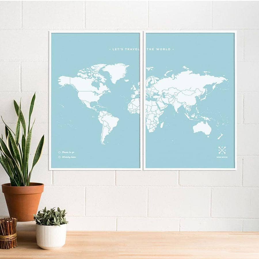 Mapa de corcho - Woody Map Colors Azul - Misswood