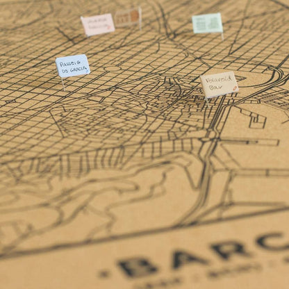 Mapa de corcho - Woody Map Natural Barcelona - Misswood