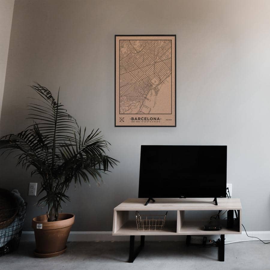 Mapa de corcho - Woody Map Natural Barcelona - Misswood