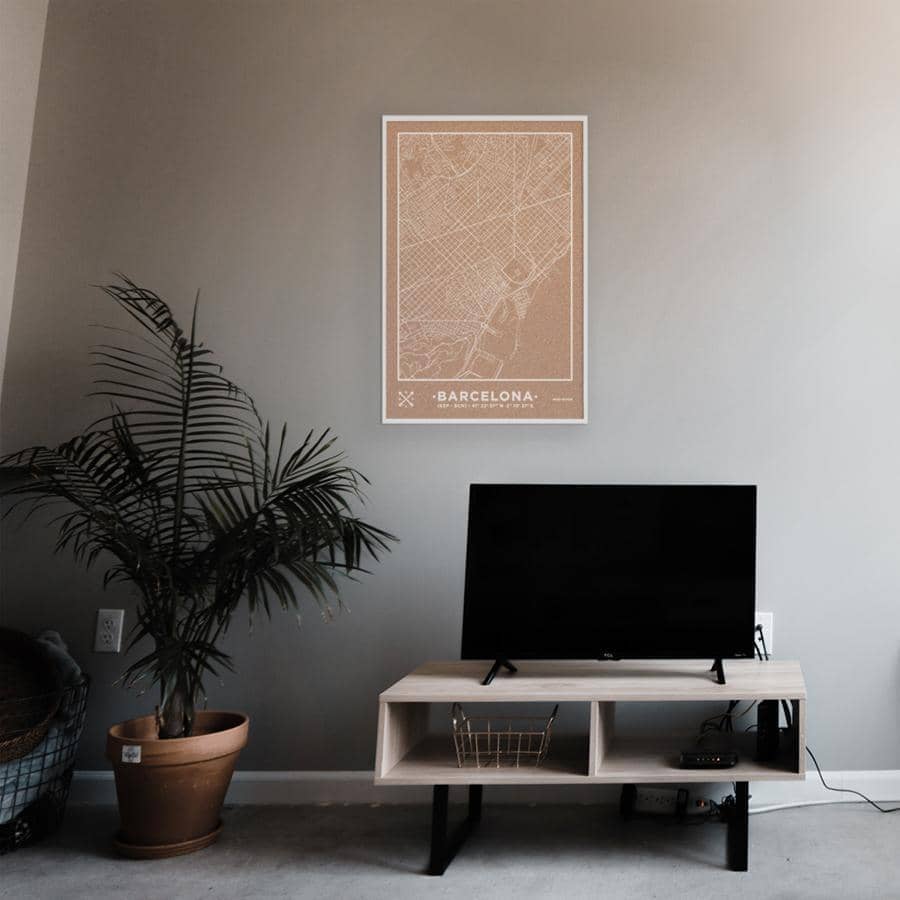 Mapa de corcho - Woody Map Natural Barcelona - Misswood