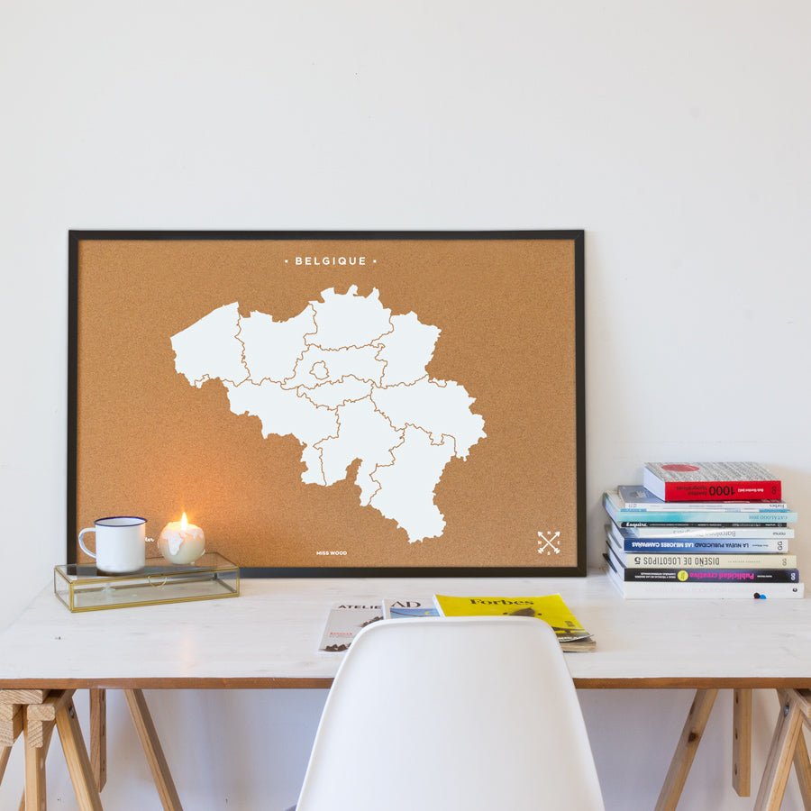 Mapa de corcho - Woody Map Natural Bélgica - Misswood