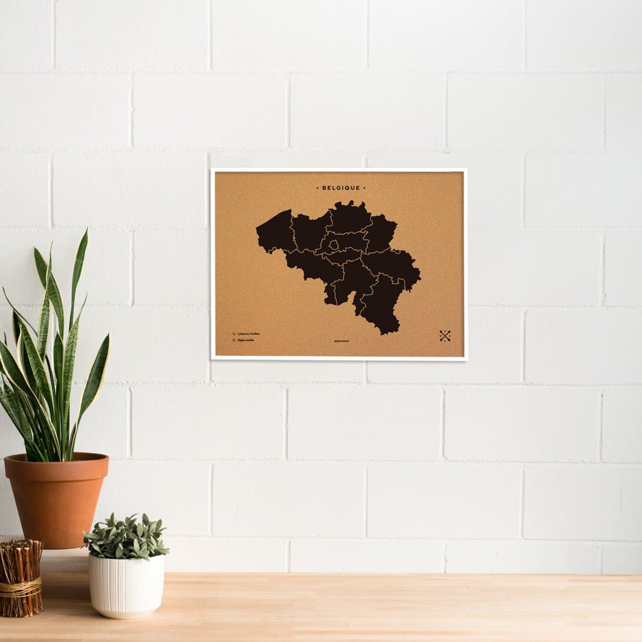 Mapa de corcho - Woody Map Natural Bélgica - Misswood