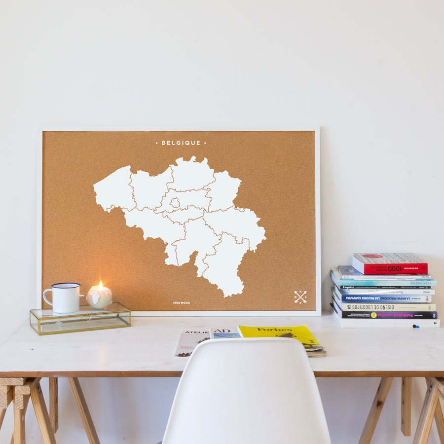 Mapa de corcho - Woody Map Natural Bélgica - Misswood