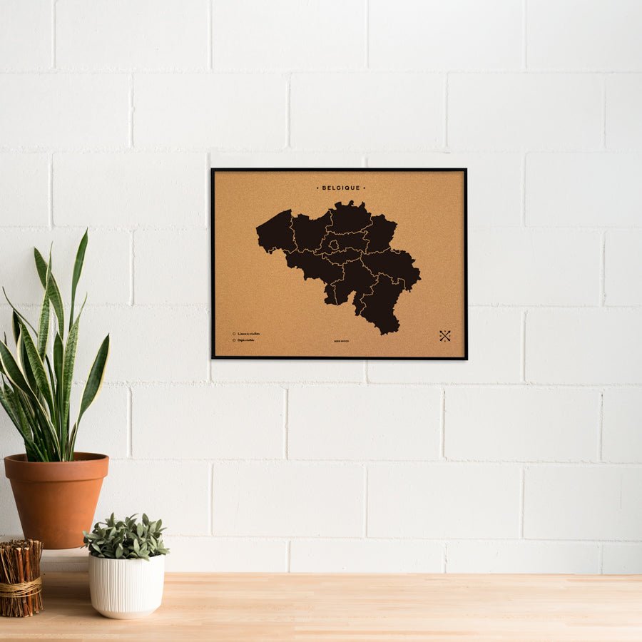 Mapa de corcho - Woody Map Natural Bélgica - Misswood