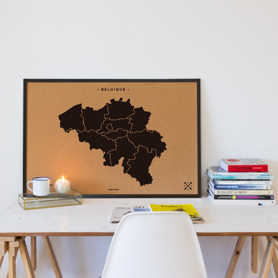 Mapa de corcho - Woody Map Natural Bélgica - Misswood