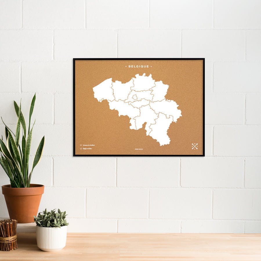 Mapa de corcho - Woody Map Natural Bélgica - Misswood