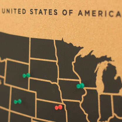 Mapa de corcho - Woody Map Natural EE.UU. - Misswood